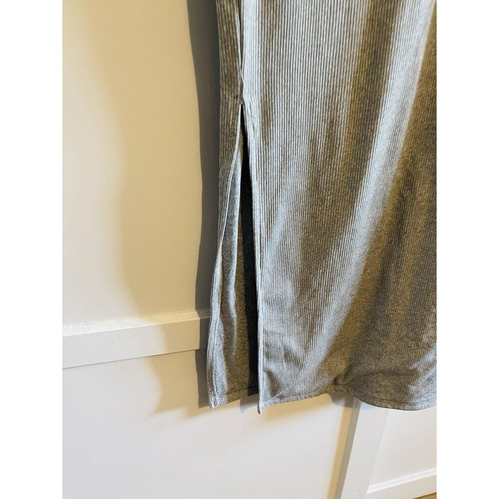 J JUSTIFY Ribbed Hooded Long Dress Slits Color Grey Size XLarge Fashion - Picture 4 of 13